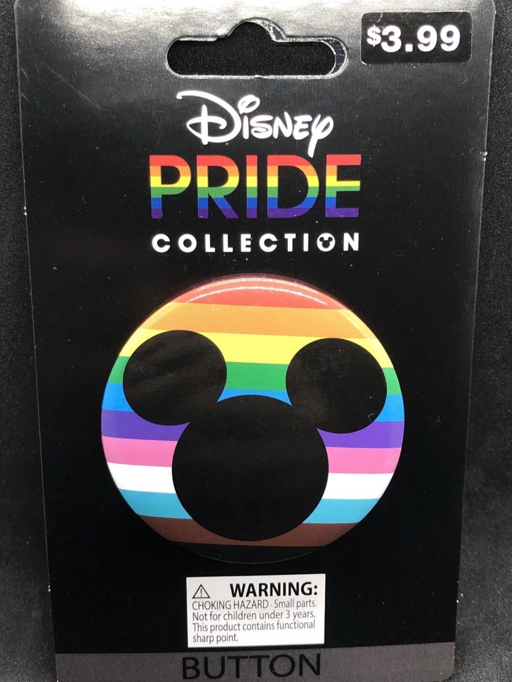 DISNEY RAINBOW PRIDE COLLECTION MICKEY MOUSE BUTTON MICKEY EARS 2022 EXCLUSIVE